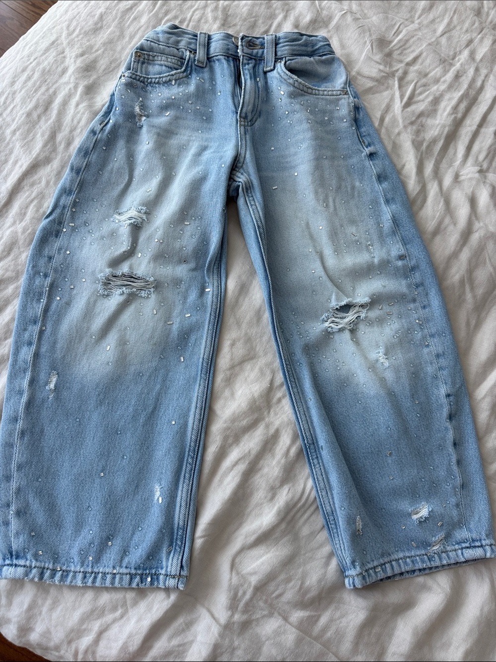 Zara Light Blue Distressed Relaxed Men's Jeans